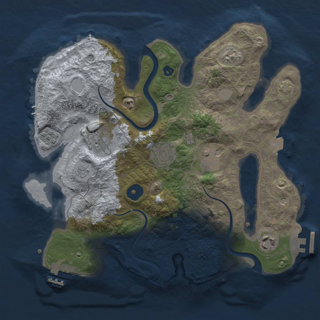Rust Map: Procedural Map, Size: 3000, Seed: 2235, 11 Monuments
