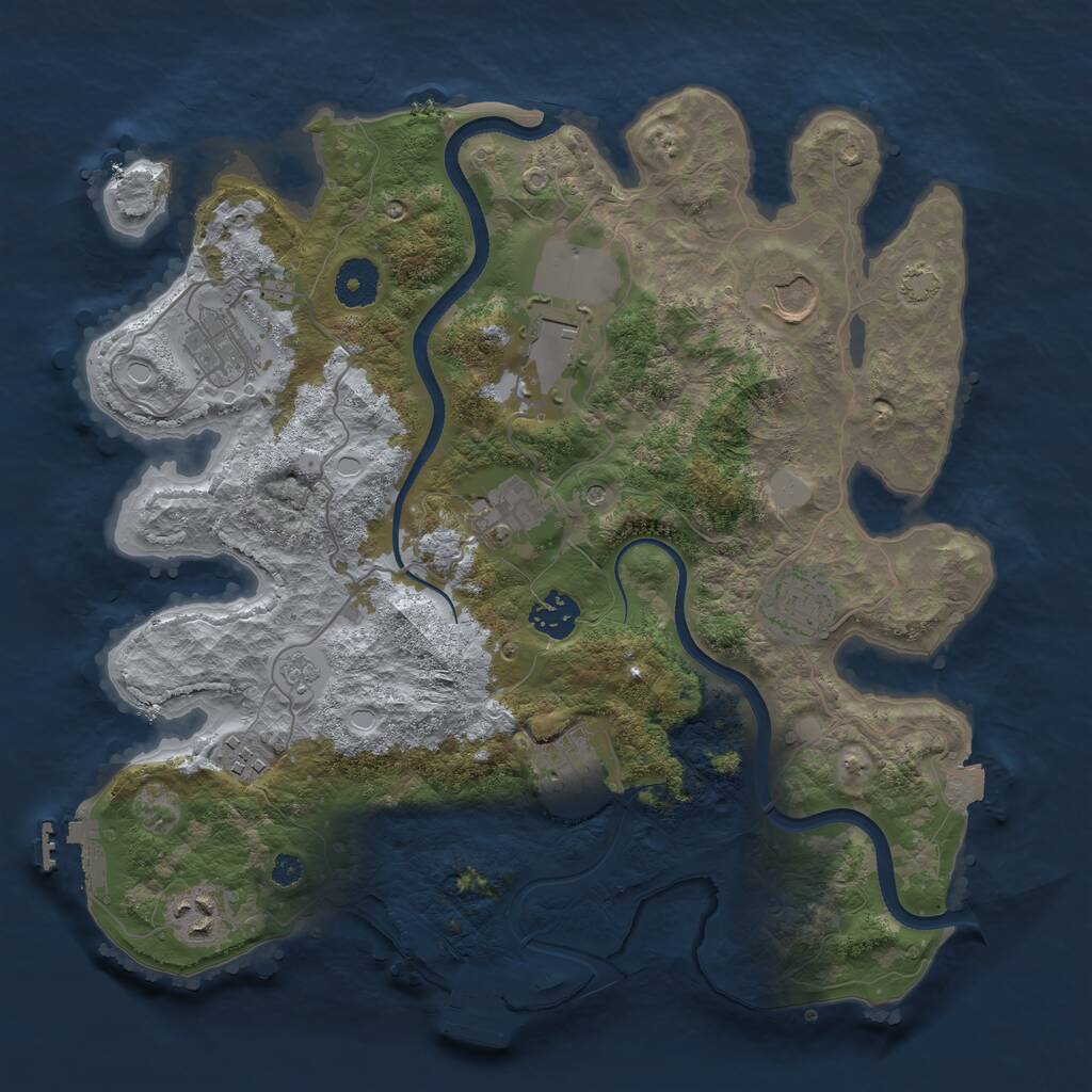 Rust Map: Procedural Map, Size: 3500, Seed: 654017296, 15 Monuments