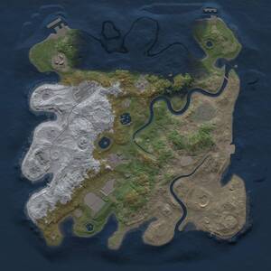 Thumbnail Rust Map: Procedural Map, Size: 3500, Seed: 1763092805, 14 Monuments