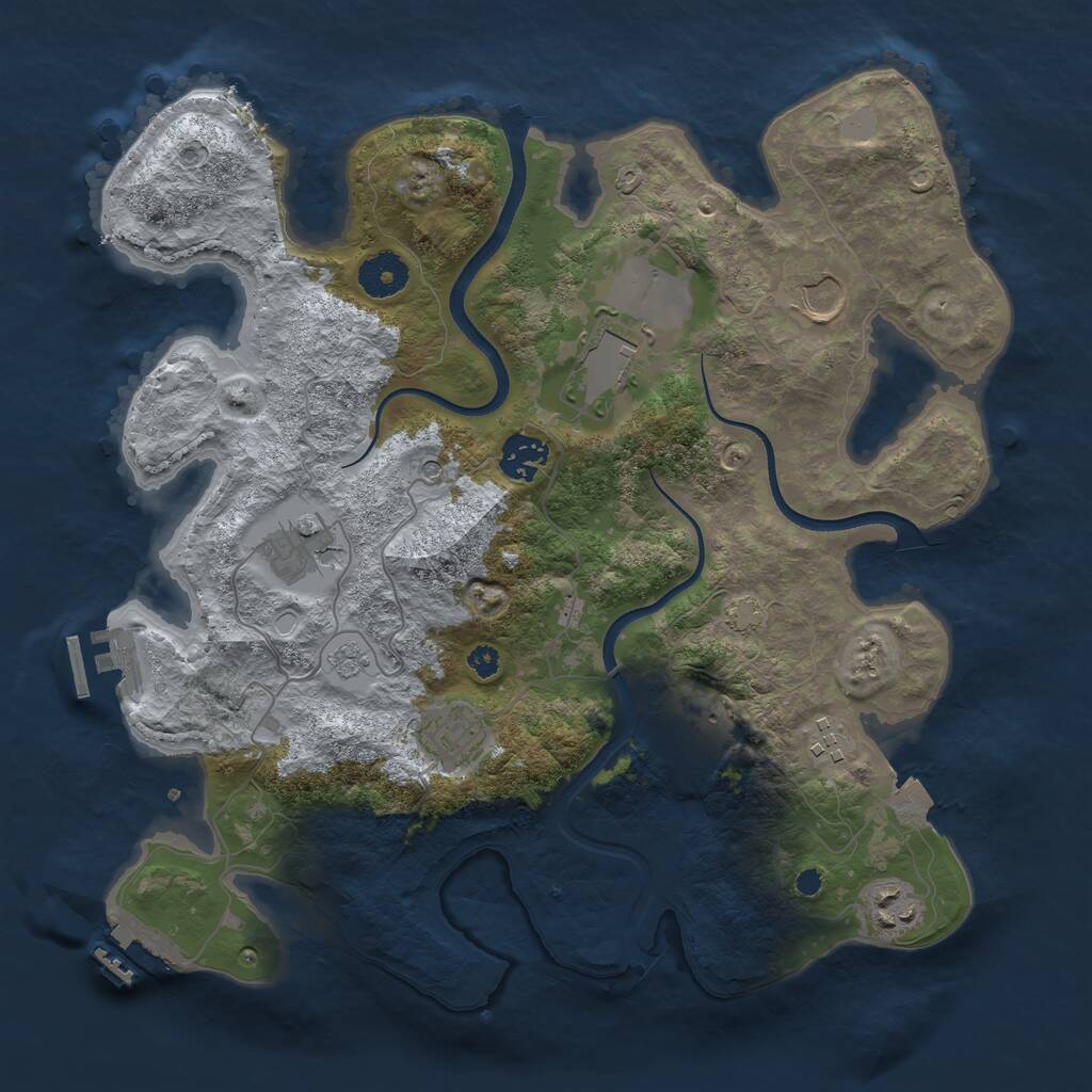 Rust Map: Procedural Map, Size: 3500, Seed: 3941919, 14 Monuments