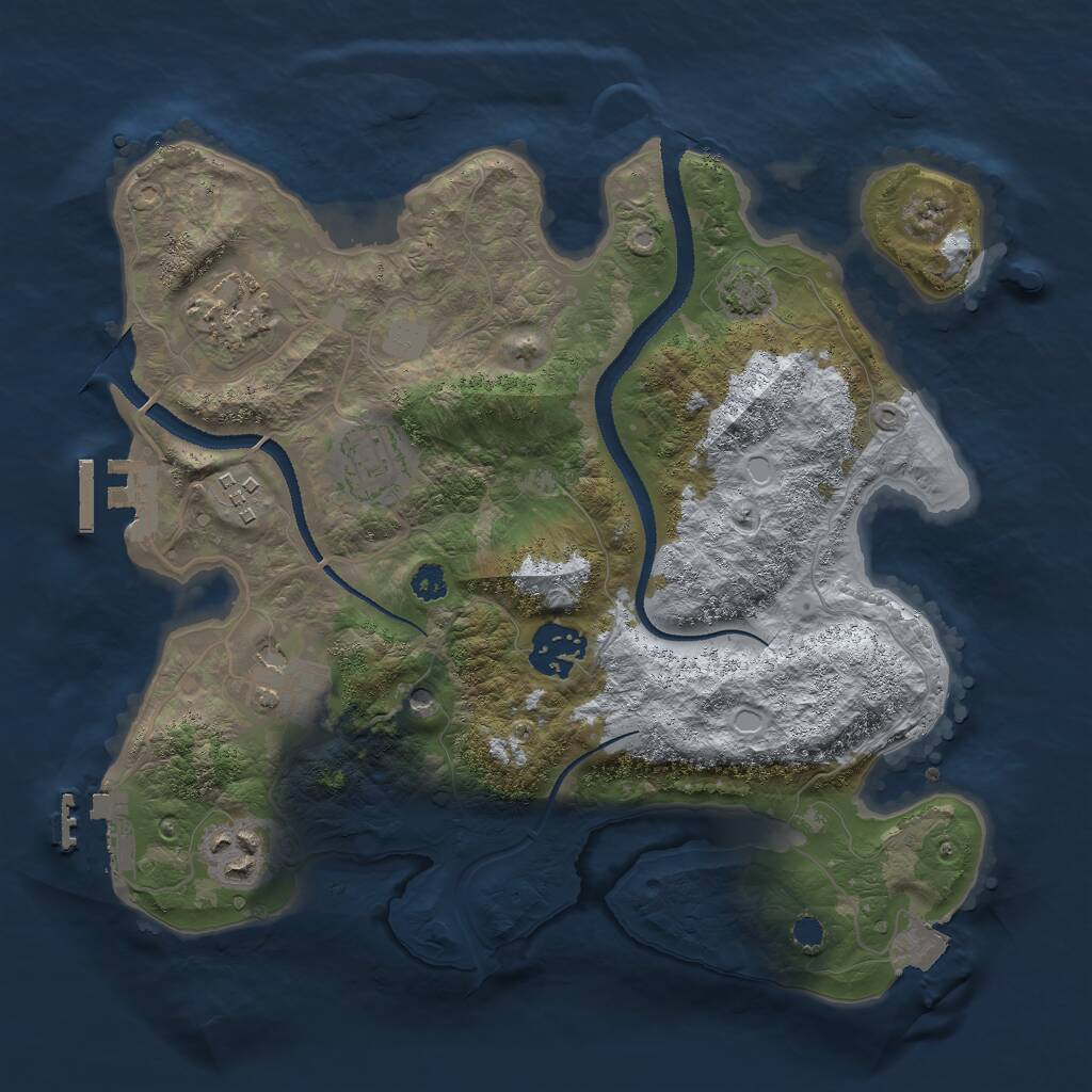 Rust Map: Procedural Map, Size: 3000, Seed: 29555, 11 Monuments