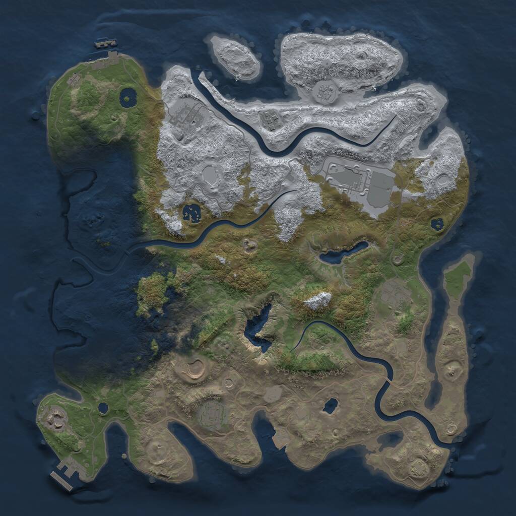 Rust Map: Procedural Map, Size: 4000, Seed: 11612, 14 Monuments