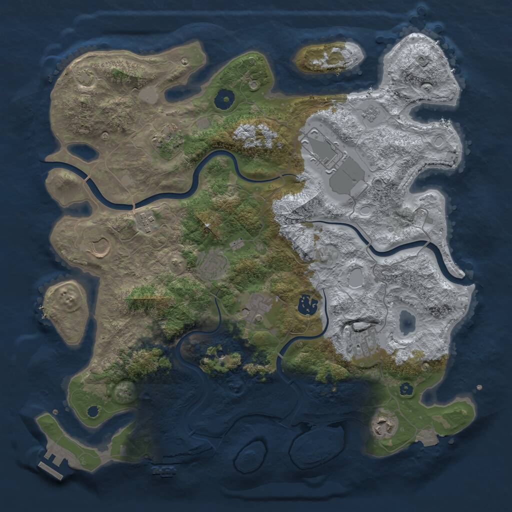 Rust Map: Procedural Map, Size: 3800, Seed: 237854901, 15 Monuments