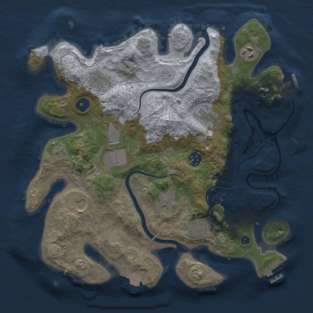 Rust Map: Procedural Map, Size: 3500, Seed: 2112209104, 15 Monuments