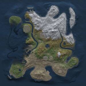 Thumbnail Rust Map: Procedural Map, Size: 3000, Seed: 55873, 9 Monuments