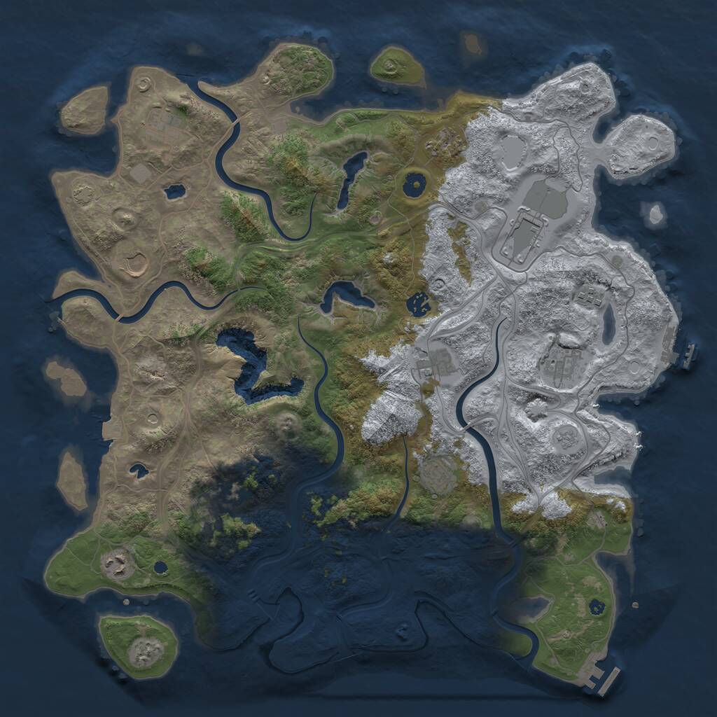 Rust Map: Procedural Map, Size: 4500, Seed: 615324755, 17 Monuments