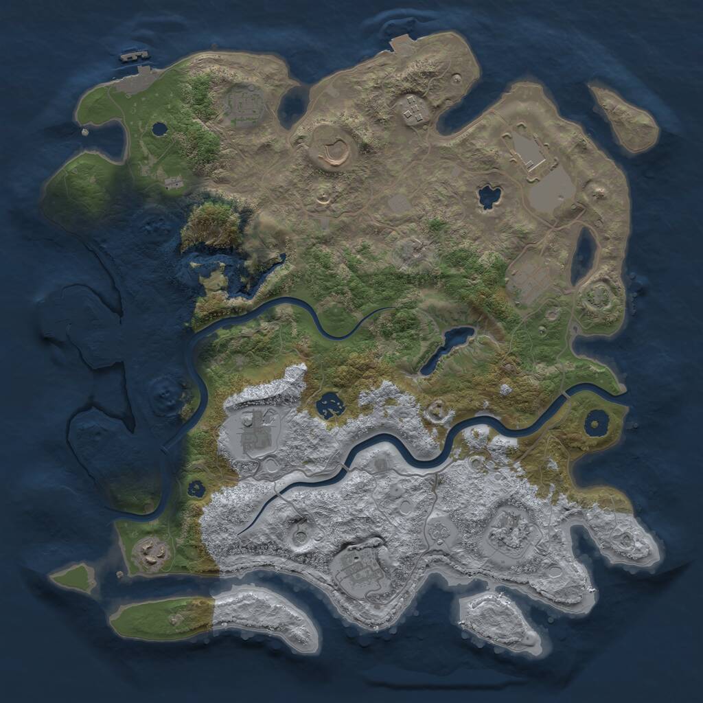 Rust Map: Procedural Map, Size: 4000, Seed: 9146730, 16 Monuments