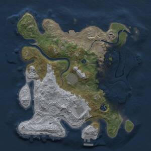 Thumbnail Rust Map: Procedural Map, Size: 3200, Seed: 483339191, 11 Monuments