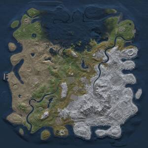Thumbnail Rust Map: Procedural Map, Size: 5000, Seed: 514132573, 17 Monuments