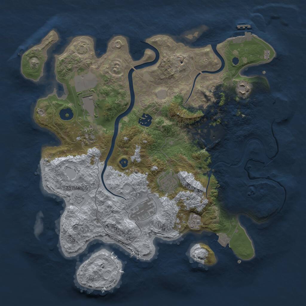 Rust Map: Procedural Map, Size: 3500, Seed: 867308243, 14 Monuments