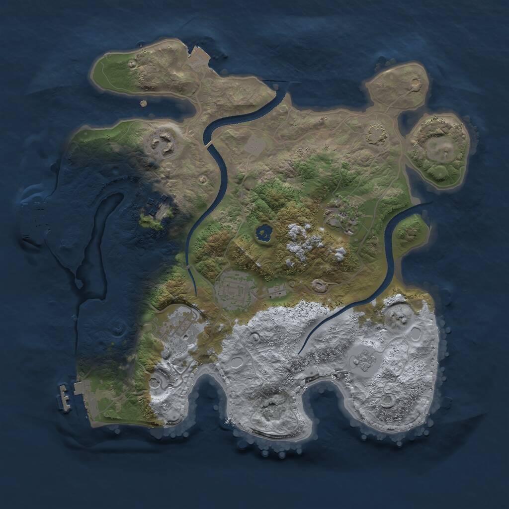Rust Map: Procedural Map, Size: 3000, Seed: 857250283, 11 Monuments