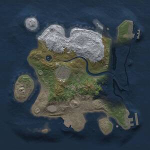 Thumbnail Rust Map: Procedural Map, Size: 2500, Seed: 1158028928, 6 Monuments