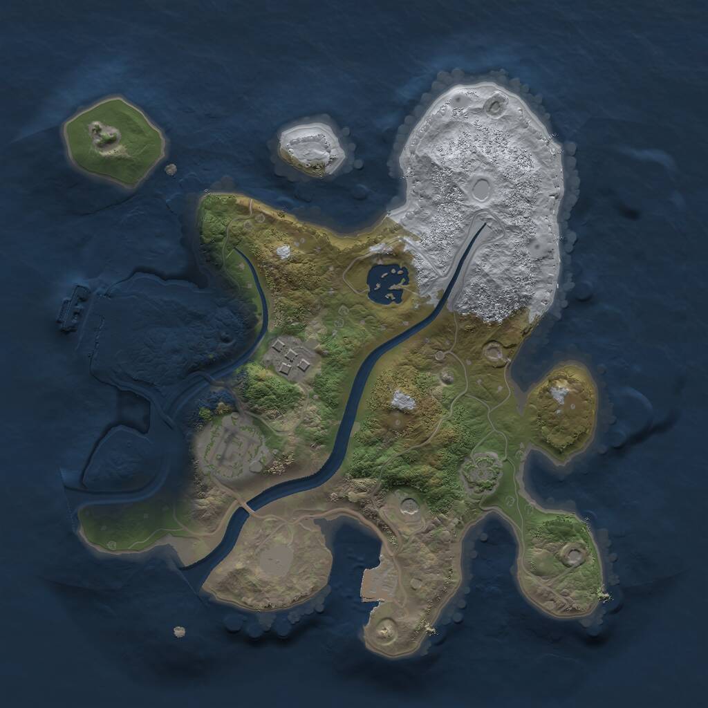 Rust Map: Procedural Map, Size: 2500, Seed: 33666787, 7 Monuments