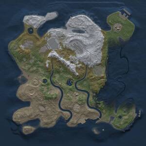 Thumbnail Rust Map: Procedural Map, Size: 3500, Seed: 1190060, 14 Monuments
