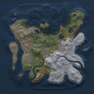 Thumbnail Rust Map: Procedural Map, Size: 3000, Seed: 27769, 10 Monuments