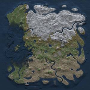 Thumbnail Rust Map: Procedural Map, Size: 5000, Seed: 1763121730, 17 Monuments