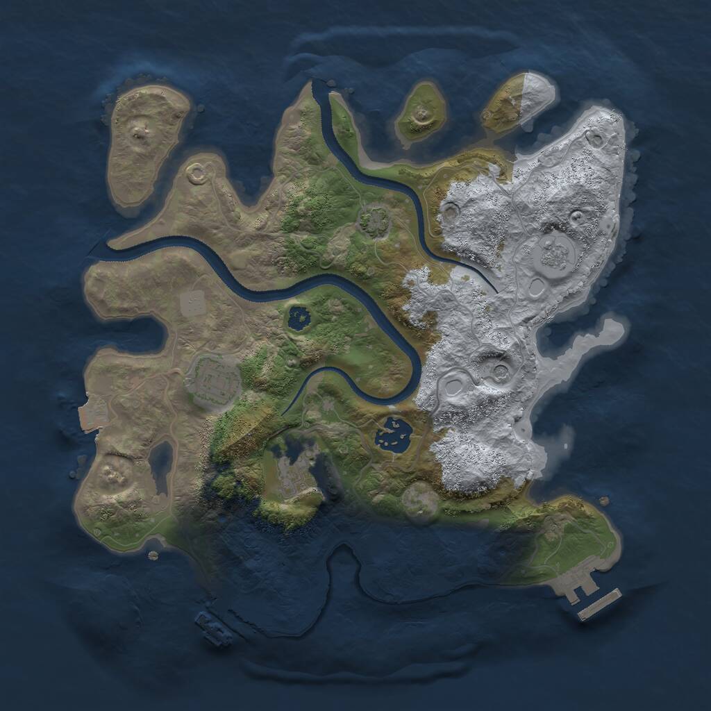 Rust Map: Procedural Map, Size: 3000, Seed: 9879913, 9 Monuments