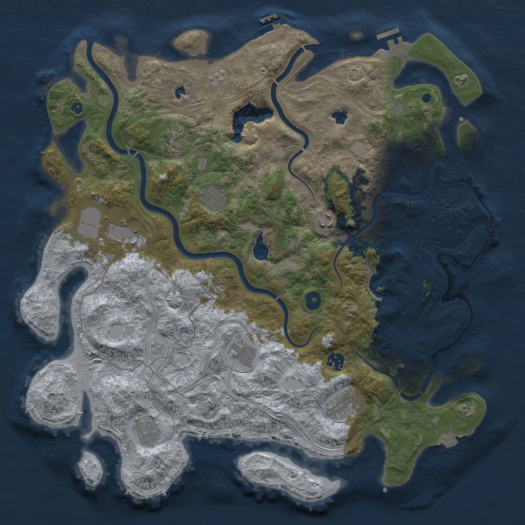 Rust Map: Procedural Map, Size: 4500, Seed: 5322447, 15 Monuments