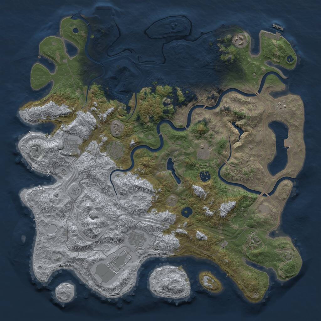 Rust Map: Procedural Map, Size: 4500, Seed: 17126502, 15 Monuments