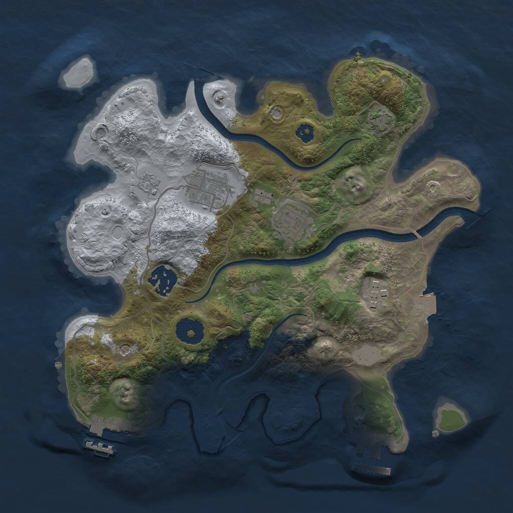 Rust Map: Procedural Map, Size: 2800, Seed: 1463774471, 10 Monuments