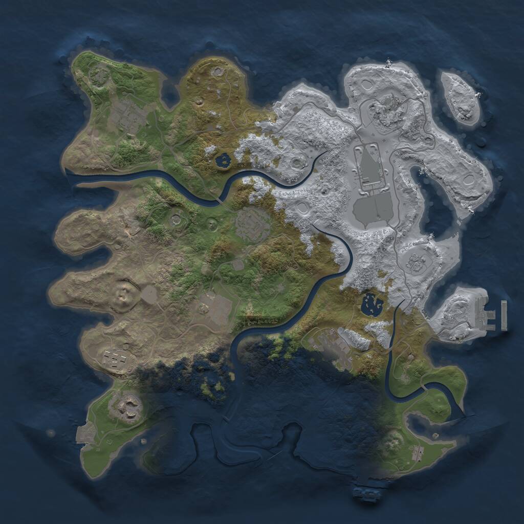 Rust Map: Procedural Map, Size: 3500, Seed: 41194, 15 Monuments