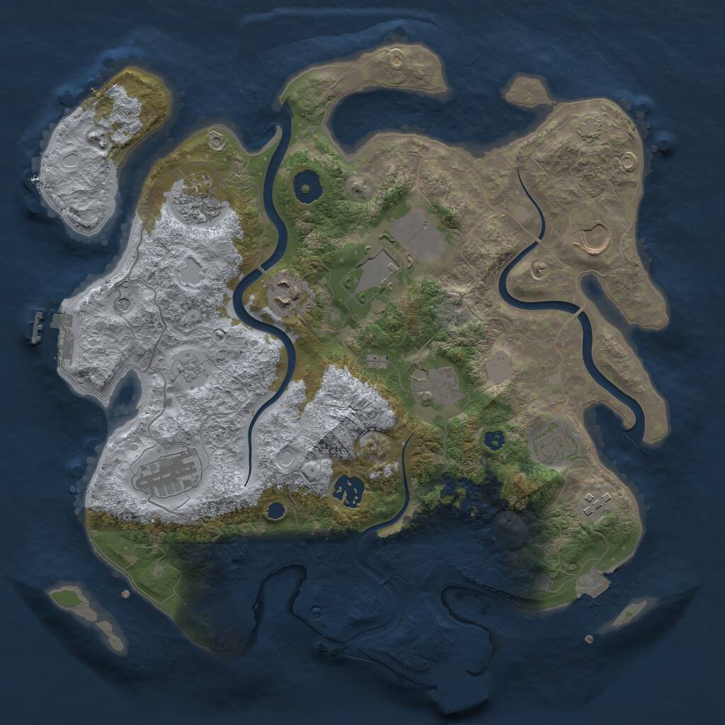 Rust Map: Procedural Map, Size: 3500, Seed: 952075, 15 Monuments