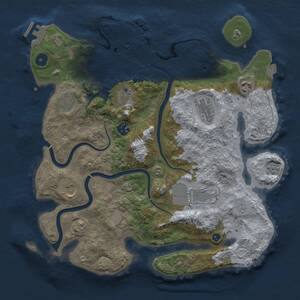 Thumbnail Rust Map: Procedural Map, Size: 3600, Seed: 1693917456, 14 Monuments