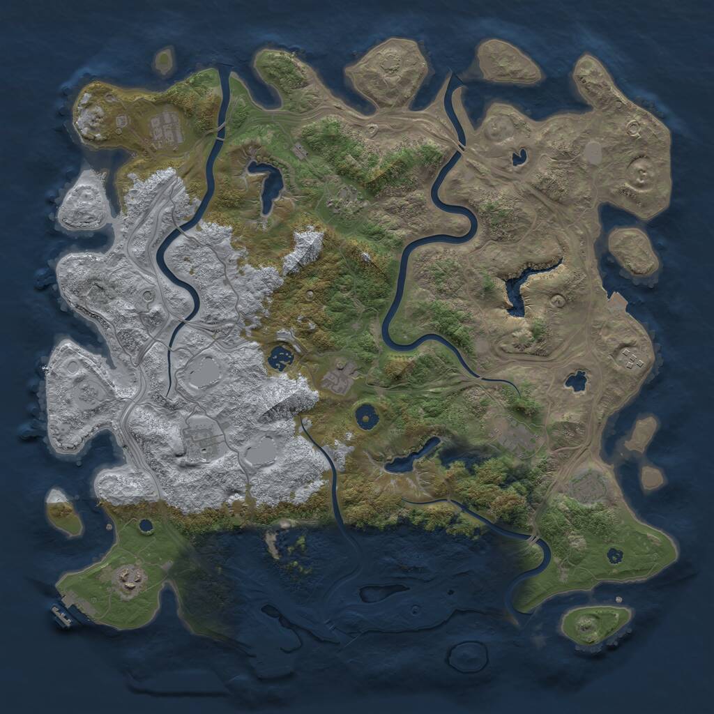 Rust Map: Procedural Map, Size: 4500, Seed: 223931370, 15 Monuments