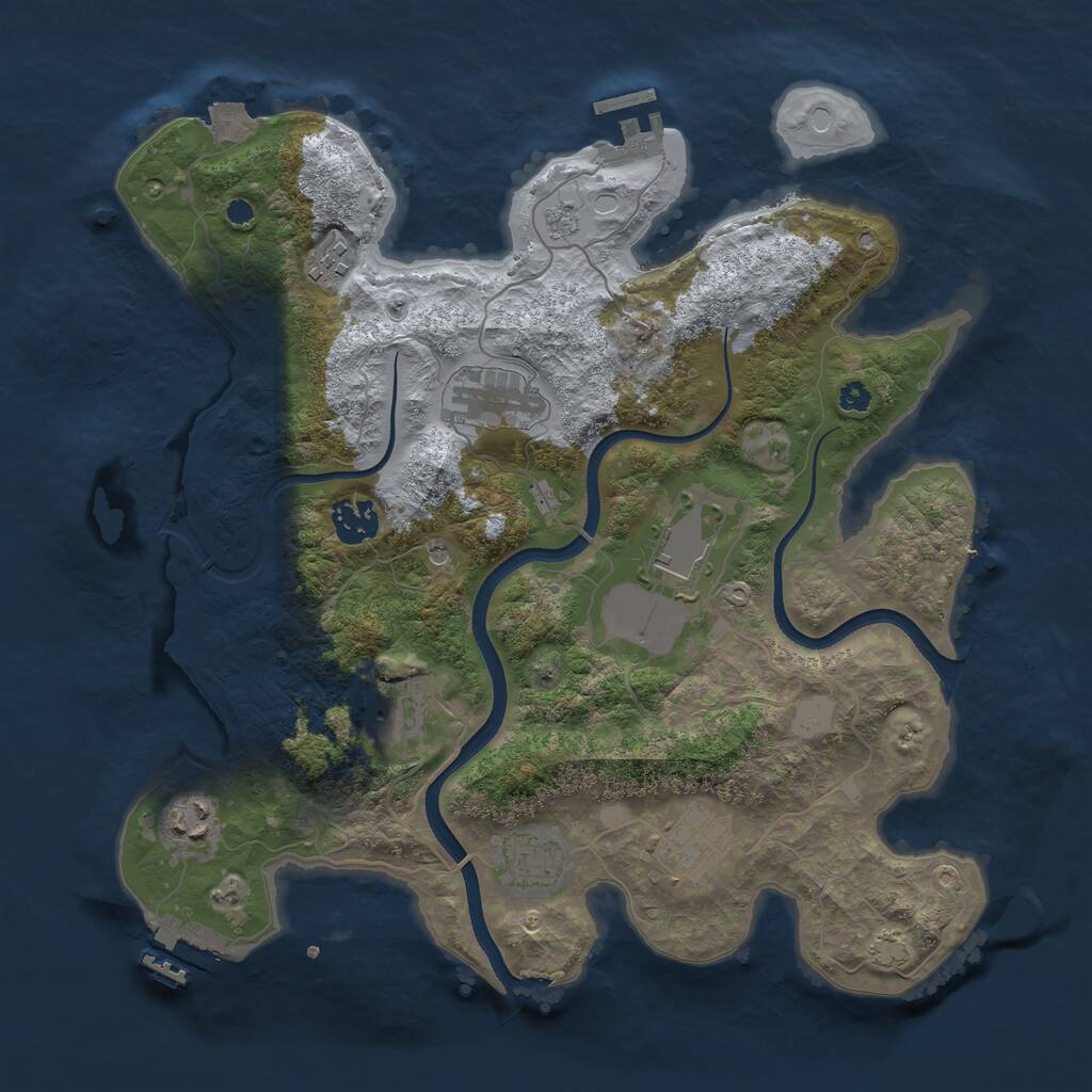 Rust Map: Procedural Map, Size: 3500, Seed: 1444293006, 14 Monuments
