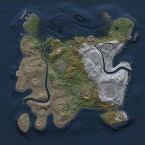 Thumbnail Rust Map: Procedural Map, Size: 3000, Seed: 16002, 12 Monuments