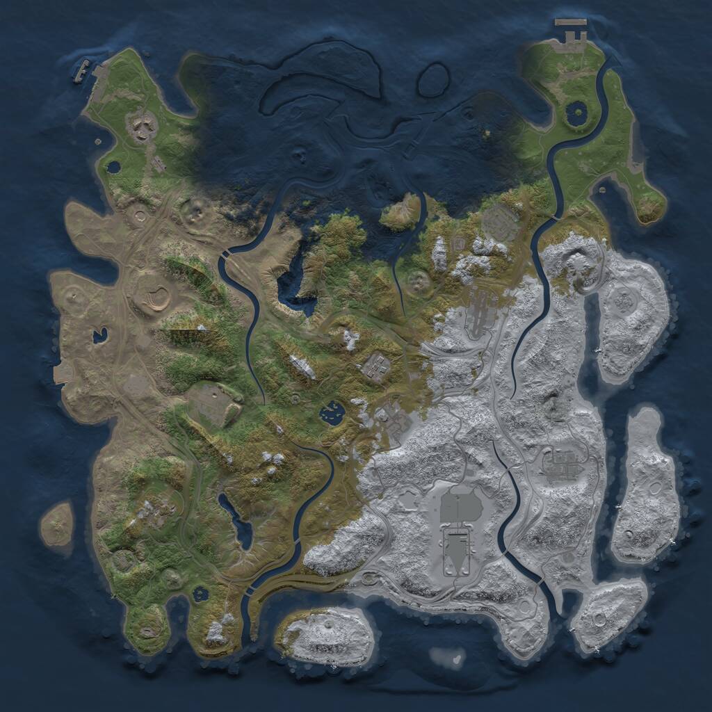 Rust Map: Procedural Map, Size: 4500, Seed: 61813581, 17 Monuments