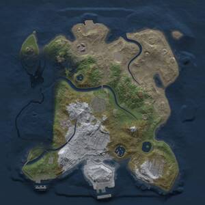 Thumbnail Rust Map: Procedural Map, Size: 3000, Seed: 1266491497, 12 Monuments