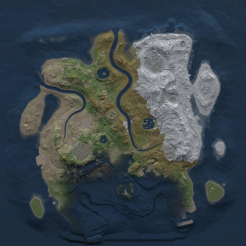 Rust Map: Procedural Map, Size: 3100, Seed: 2013677473, 11 Monuments