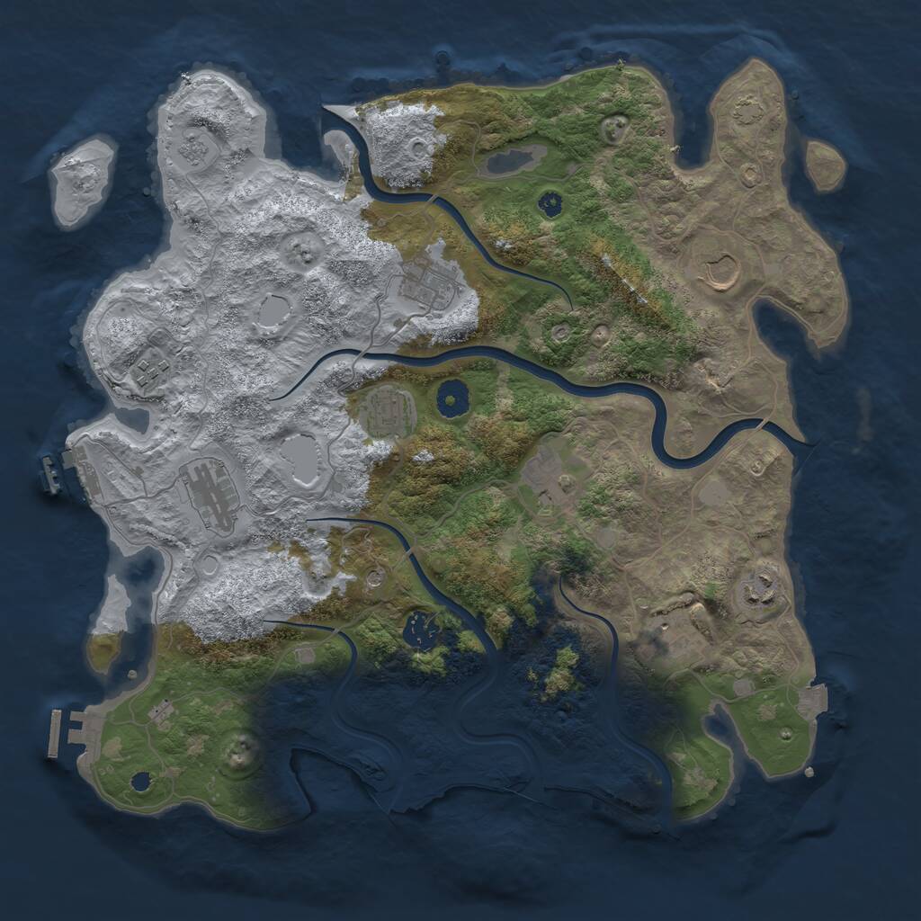 Rust Map: Procedural Map, Size: 3850, Seed: 487775651, 15 Monuments