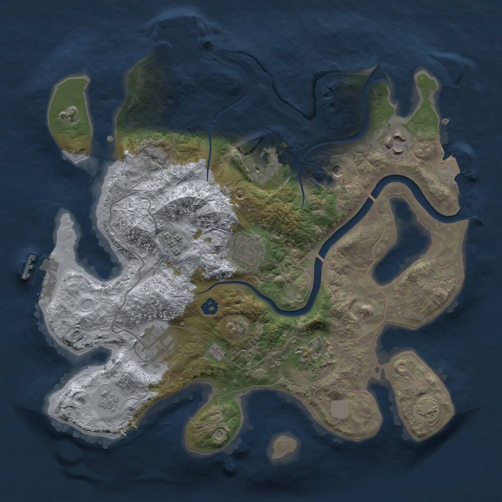 Rust Map: Procedural Map, Size: 3000, Seed: 1870907956, 12 Monuments