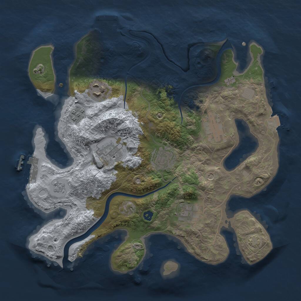 Rust Map: Procedural Map, Size: 3000, Seed: 1870907956, 12 Monuments