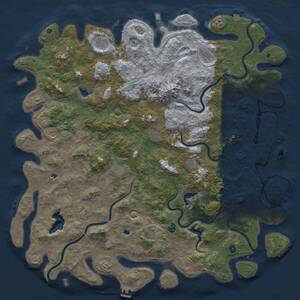 Thumbnail Rust Map: Procedural Map, Size: 6000, Seed: 477845663, 17 Monuments