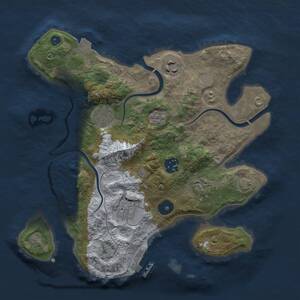 Thumbnail Rust Map: Procedural Map, Size: 3000, Seed: 1654297932, 10 Monuments
