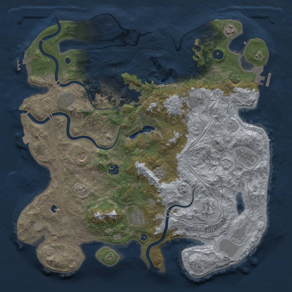 Rust Map: Procedural Map, Size: 4250, Seed: 226573408, 17 Monuments