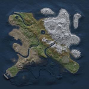 Thumbnail Rust Map: Procedural Map, Size: 3000, Seed: 10500, 11 Monuments