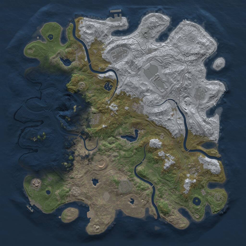 Rust Map: Procedural Map, Size: 4500, Seed: 938603823, 17 Monuments