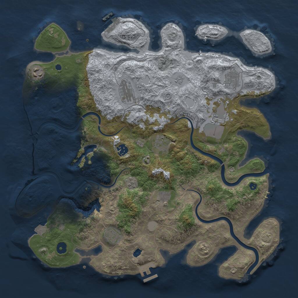 Rust Map: Procedural Map, Size: 4000, Seed: 563175, 15 Monuments