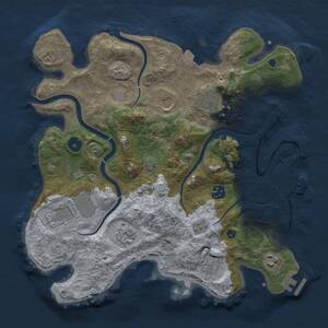Thumbnail Rust Map: Procedural Map, Size: 3500, Seed: 2071158491, 14 Monuments