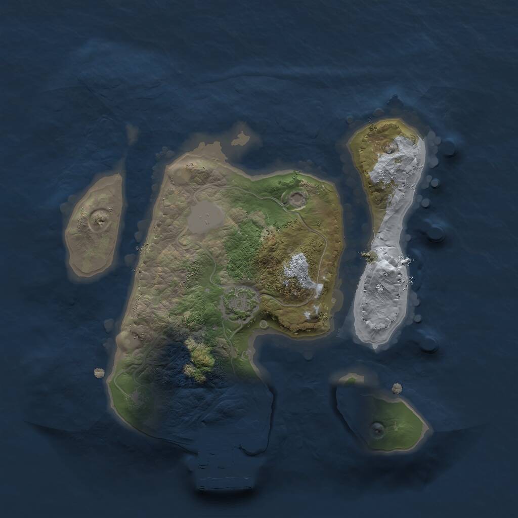Rust Map: Procedural Map, Size: 2000, Seed: 24678, 3 Monuments