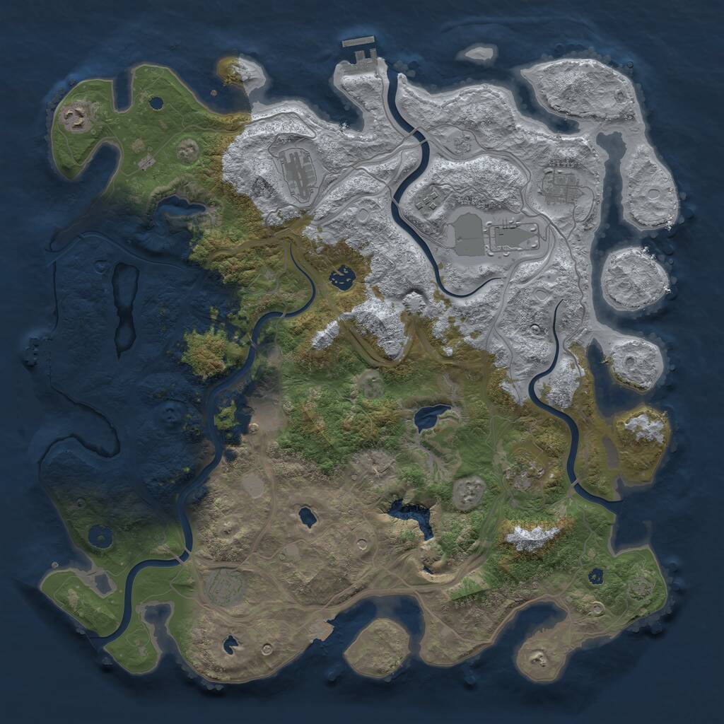 Rust Map: Procedural Map, Size: 4500, Seed: 111391872, 15 Monuments