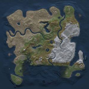 Thumbnail Rust Map: Procedural Map, Size: 4000, Seed: 127887183, 13 Monuments