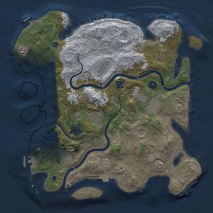 Thumbnail Rust Map: Procedural Map, Size: 3850, Seed: 1063, 15 Monuments