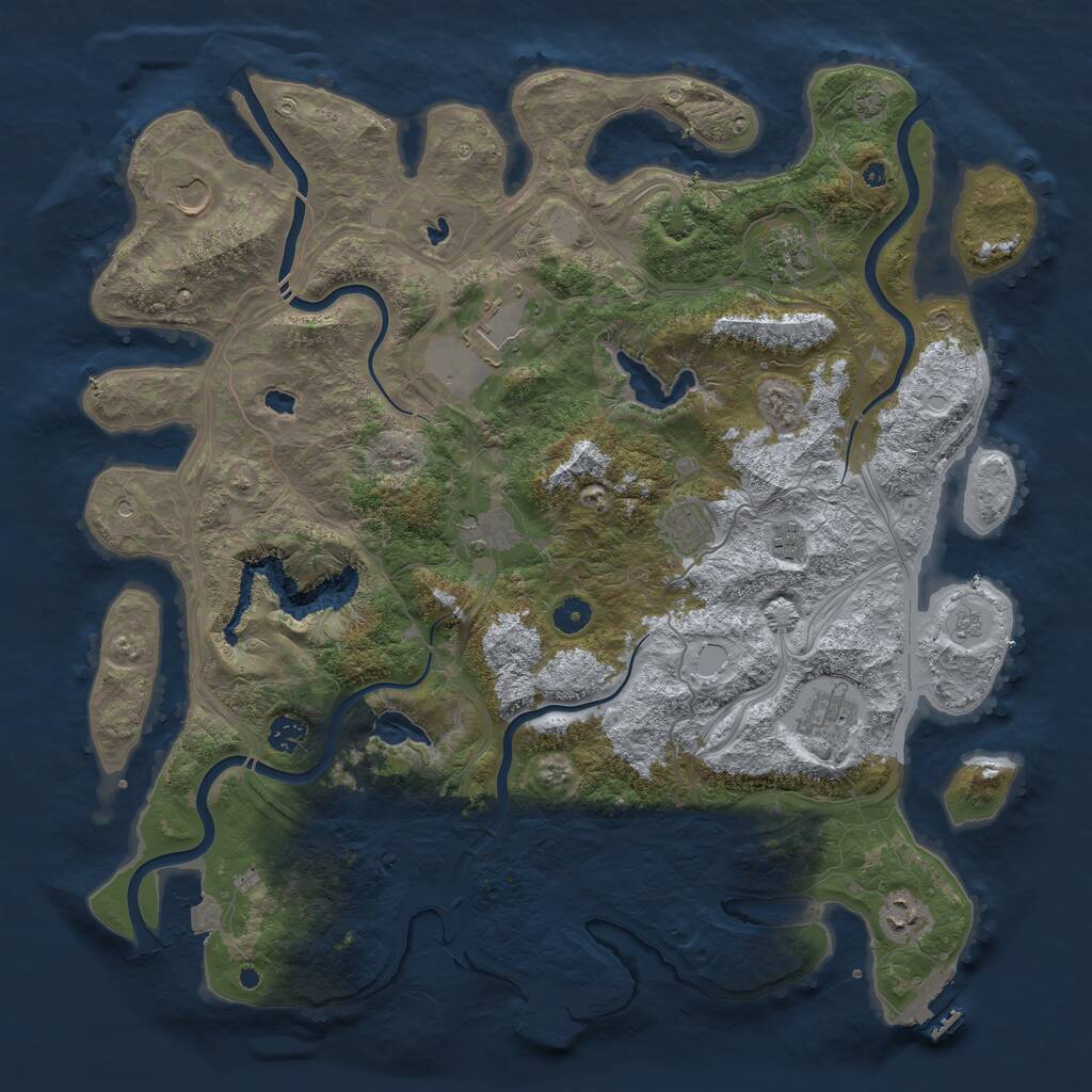 Rust Map: Procedural Map, Size: 4500, Seed: 6870848, 15 Monuments