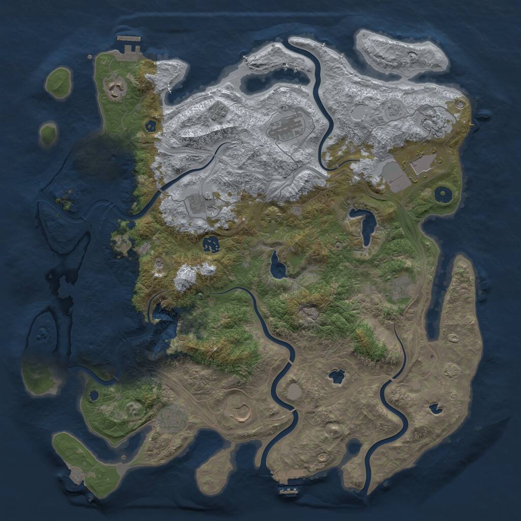 Rust Map: Procedural Map, Size: 4500, Seed: 158323, 16 Monuments