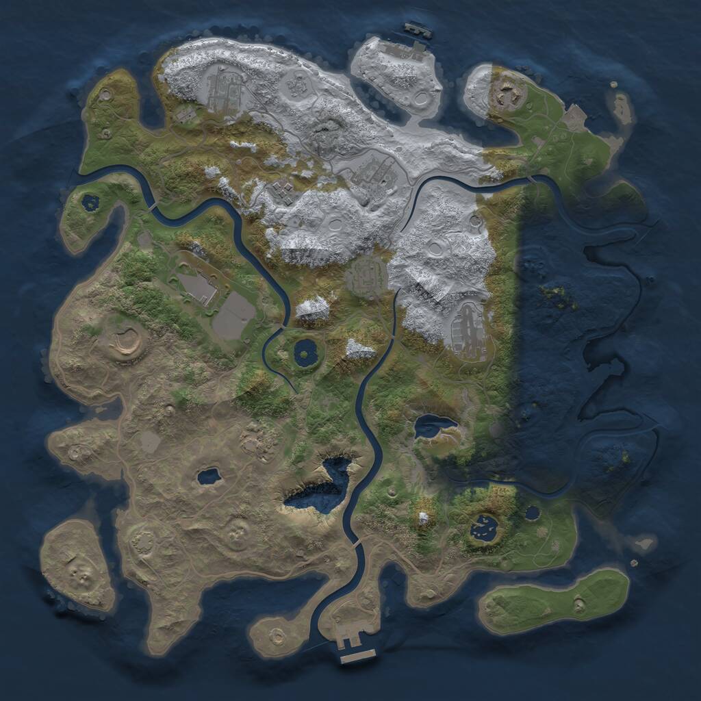 Rust Map: Procedural Map, Size: 4000, Seed: 5089658, 16 Monuments